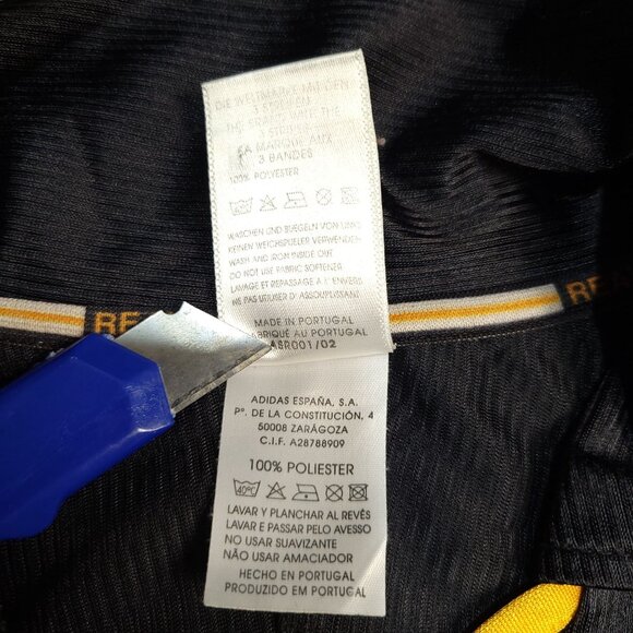 Redondo Real Madrid Black Away UEFA FINAL 1999 2000 Soccer Jersey M SKU# 627113 - Picture 8 of 10